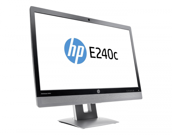 HP EliteDisplay E240c silber schwarz 23,8 Zoll Full HD 1920x1080 HDMI DisplayPort VGA inkl. Webcam